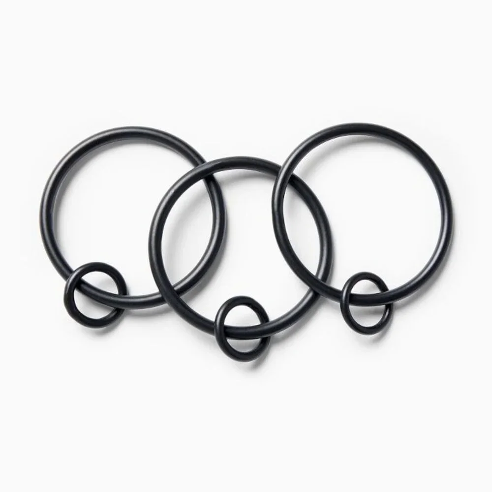 Double Loop Curtain Rings (Set of 7), Dark Bronze, Brand New